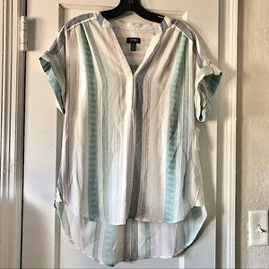 PASTEL STRIPED FLOWY BLOUSE